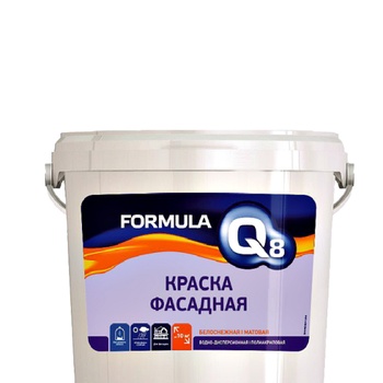 Краска FORMULA Q8 фасадная 13кг ВД-АК белоснежная