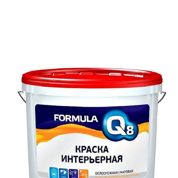 Краска FORMULA Q8 интерьерная 5кг ВД-АК белоснежная