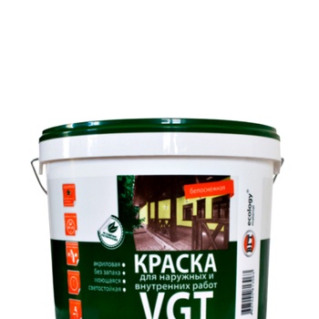 Краска для наружных и внутренних работ (моющаяся) 7кг ВД-АК-1180 ВГТ (белоснежная)