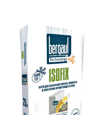 Bergauf "Isofix" Клей для пенополистирола, минваты и нанесения армир. слоя 25кг