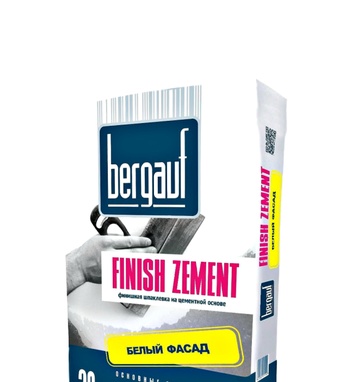 Шпаклевка Bergauf "Finish Zement" сверхбелая фасадно-финишная влагостойкая 0,5-3 мм  20 кг
