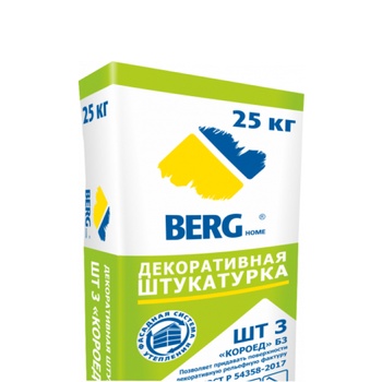 BERGhome Декоративная штукатурка наруж. и внутр. раб. "Короед" зерно 3мм 25кг