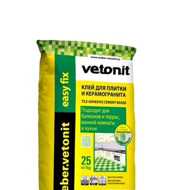 Клей для плитки и керамогранита weber.vetonit easy fix 25кг